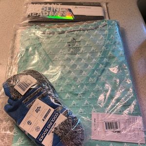 New Arctic Cool Shirt, 3 pr socks, 2-3 hand bands and 1 cooling towel